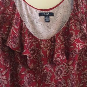 Chaps Ruffled Sleeveless Top